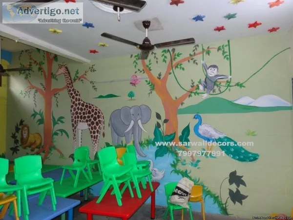 children mural wall painting in Hyderabad