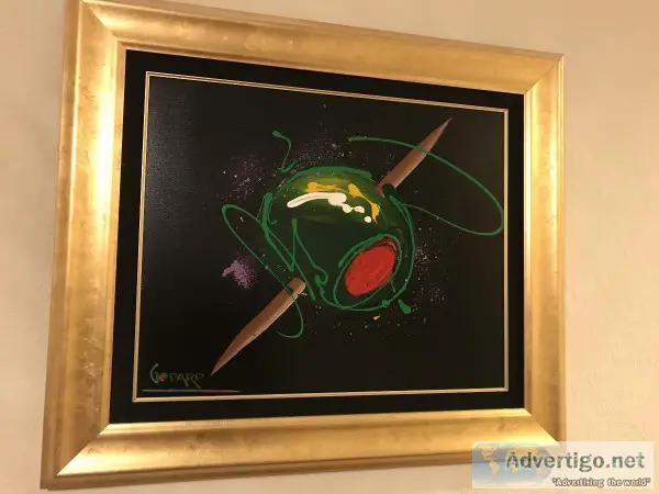 Original Painting Michael Godard - Olive with Toothpick