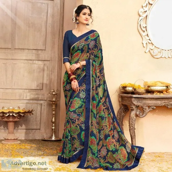 Buy amazing  collection of Digital Print Georgette Saree&nbsp201
