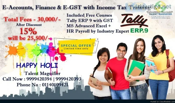 15% fee Discounts E-Accounts Finance and E-GST with Income Tax T