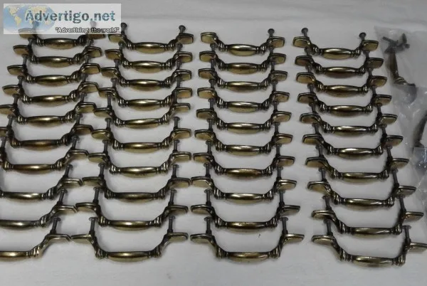 KEELER BRASS CO. ANTIQUE BRASS CABINET DRAWER PULL HANDLES-10