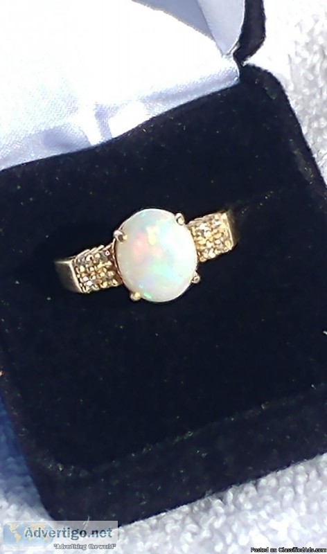 Real Antique Opal and Gold Ring