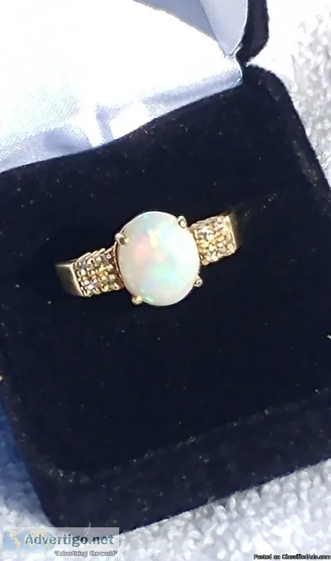 Real Antique Opal and Gold Ring