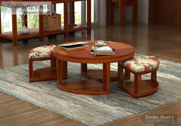 Save Upto 55% on Round Coffee Tables online in Bangalore