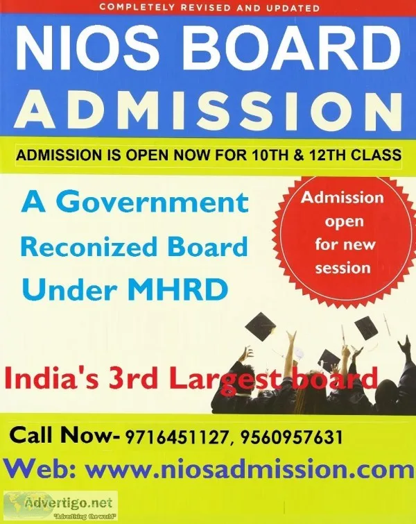 NIOS ADMISSION FOR 10TH and 12TH CLASS