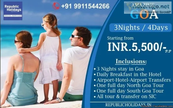Goa trip package for couple - Book Goa tour Packages at  republi