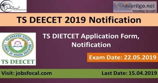TS DEECET 2019 Notification TS DIETCET Application Form Exam Dat