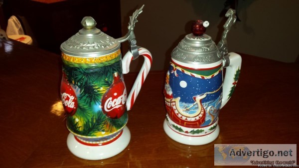 Budweiser Coca Cola Collectable Beer Steins