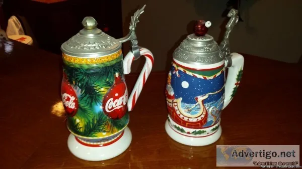 Budweiser Coca Cola Collectable Beer Steins
