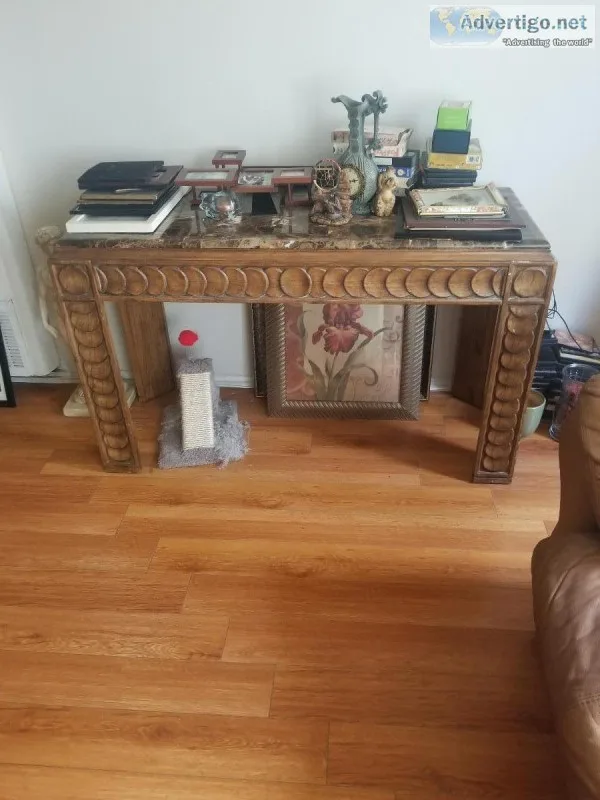 High in tall marble table