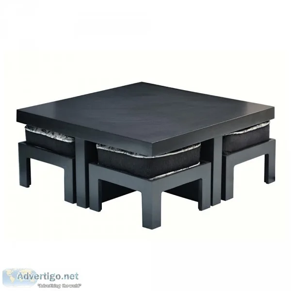Albrass Coffee Table With 4 Stools With Cushion Seats Mubell Fur