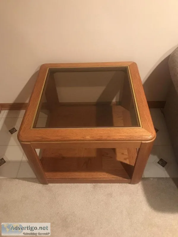 3 tables with glass midfle glass tops