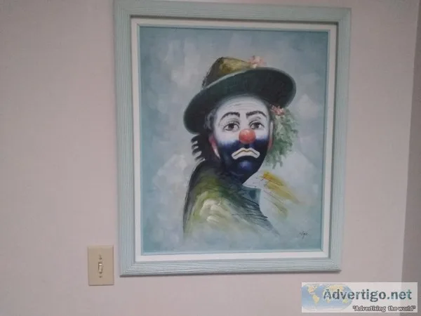 Emmett Kelley Oil Painting