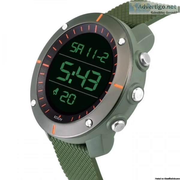 Eddy Hager 800 Digital Army Green Sports Watch - for Men