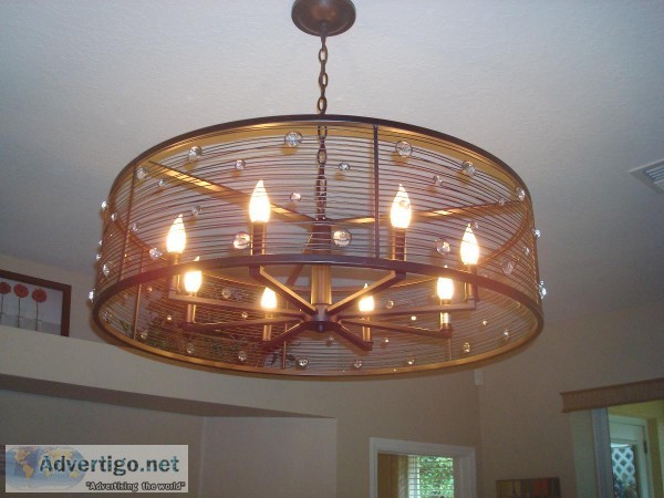 33 14 inch 8 bulb Drum style Chandelier