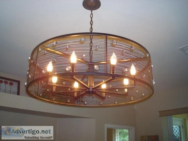 33 14 inch 8 bulb Drum style Chandelier