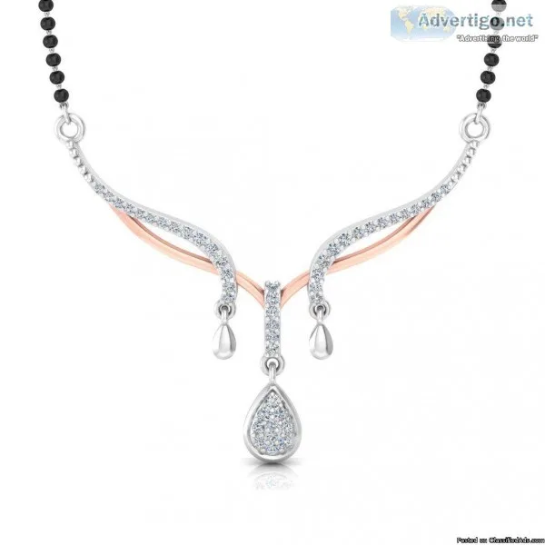 Buy Latest Collection of real Diamond Mangalsutra online  Jhavi 