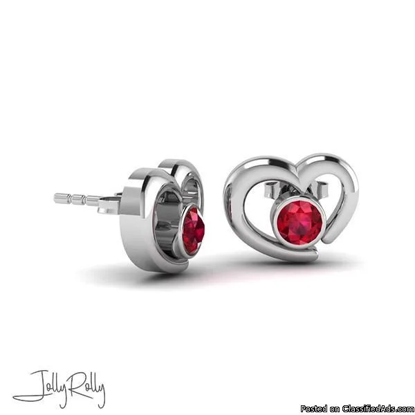 Garnet Amor Silver Earrings and Studs by JollyRolly