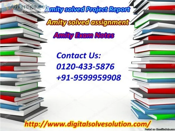 Exploring the need of Amity solved assignment 0120-433-5876