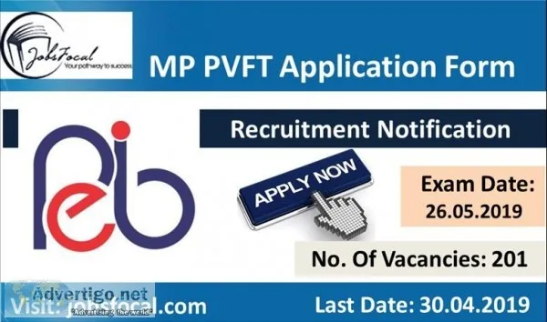 MP PVFT 2019 Application Form  201 Recruitment Notification