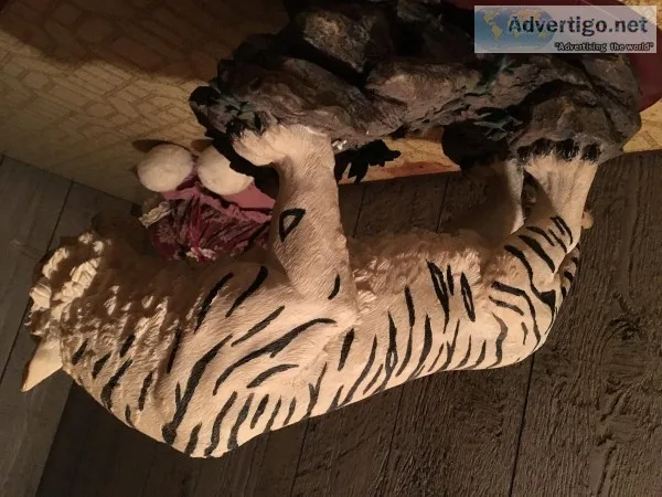 Tall Ceramic Tiger  On A Tree Limb