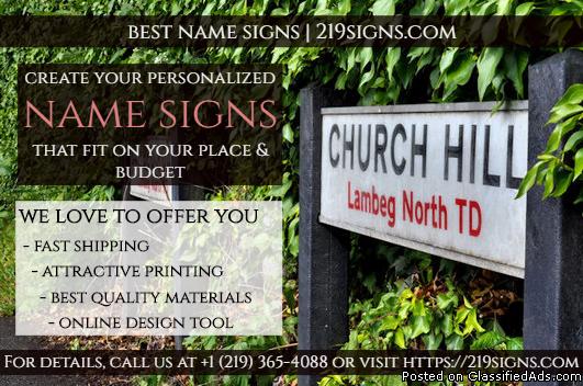 Personalized Name Signs  219signs.com