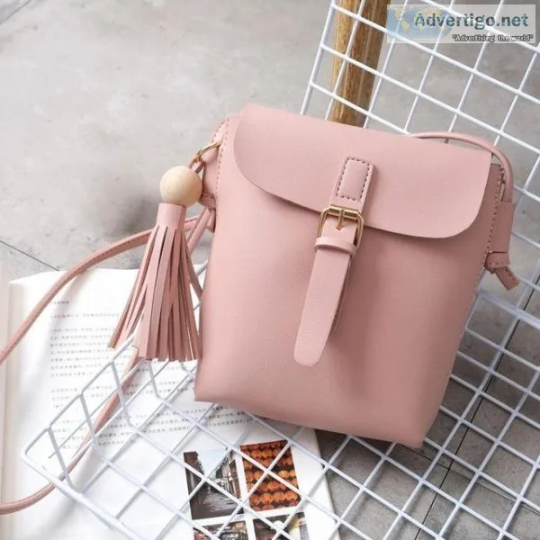 Blush Pink Leather Cross Body bag