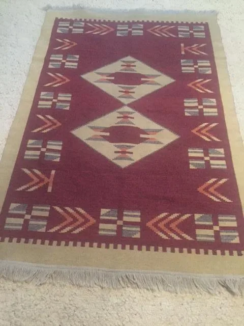 HAND WOVEN REVERSIBLE WOOL TURKISH KILIM RUG 4 x6&rsquo