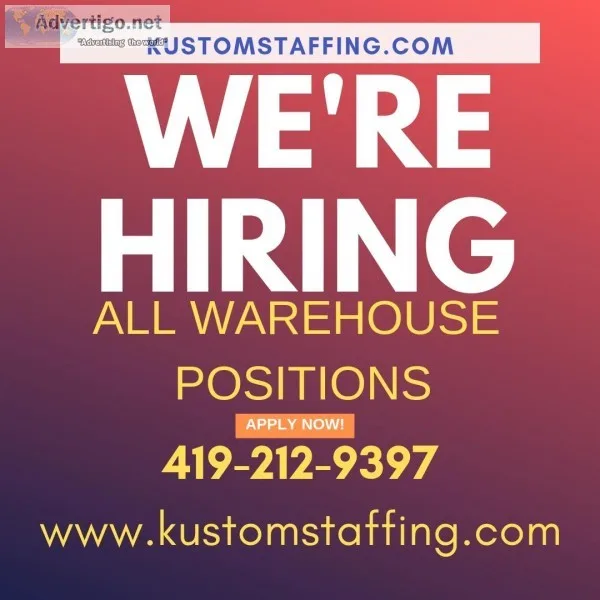 assembly positions in Defiance Ohio