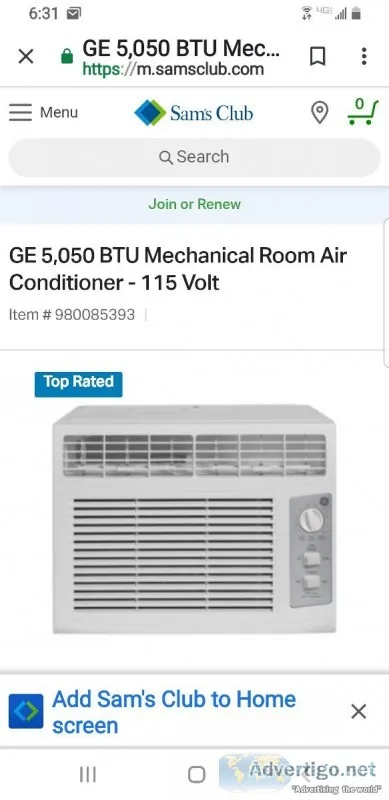 Window air conditioning unit