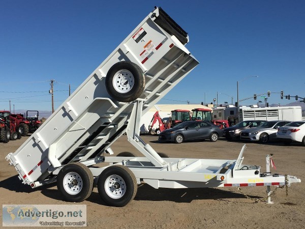 7x14 Dump Trailer GVWR 14000 lbs Equipment Hauler Bobcat Hauler 