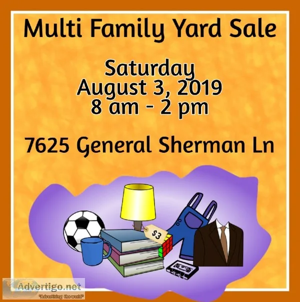 Multi Family Yard Sale Aug 3 Saturday
