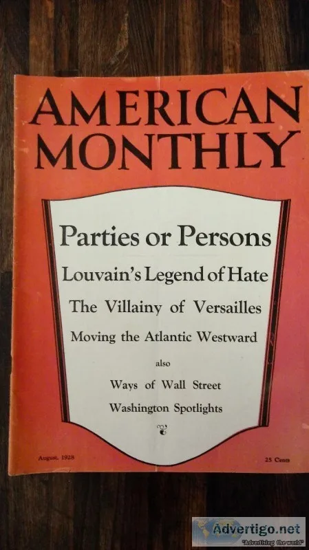 American Monthly Magazine August 1928 Parties or Persons