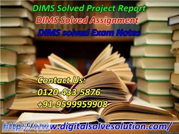 Need to arrange DIMS solved Exam Notes 0120-433-5876