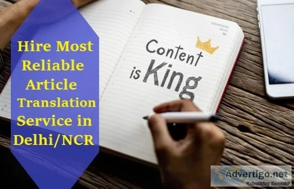 Hire Most Reliable Article Translation Service in DelhiNCR