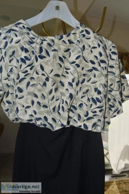 Quo Silk Ladies 100% Silk Blouse PM w New Black Pencil Skirt Siz