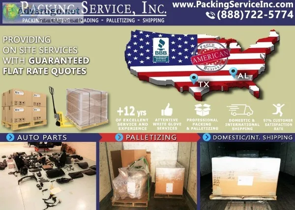 Wooden Crates Palletizing Company - Houston TX - Packing Service