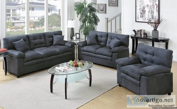 &quotWHOLESALE&quot  Suede 3 PC Tufted Sofa Loveseat and Chair.