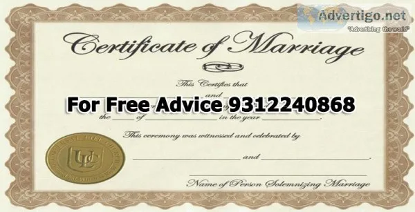 Court Marriage Certificate Services - Call 9312240868