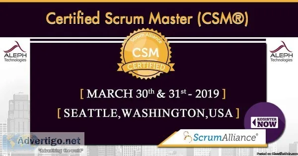 Certified Scrum Master (CSM&reg) Workshop Seattle Washington USA