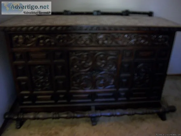 5ft mahogany bar and 4 stools for sale