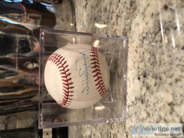 Autographed baseballs by Hall of Famers