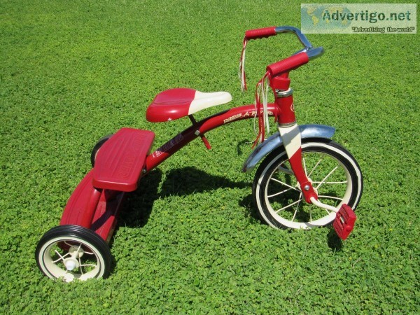 Classic Red Dual Deck Tricycle by Christopher Metcalfe Creations