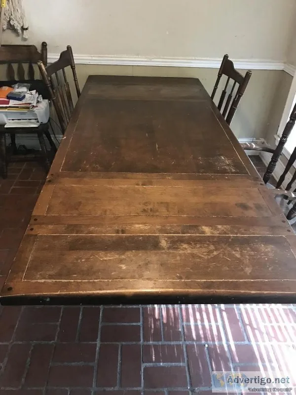 Long kitchen table with 4 chairs