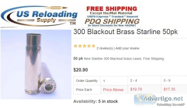 Shop 300 Blackout Brass for Reloading