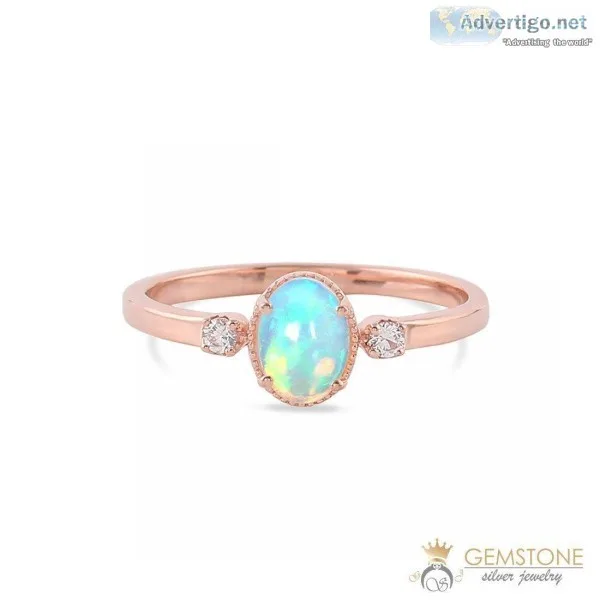 14K ROSE GOLD VERMEIL OPAL RING - SPIRIT