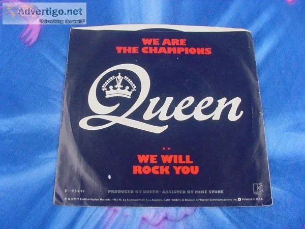 QUEEN WE WILL ROCK YOUWE ARE THE CHAMPIONS 45 RPM RECORD WORIGIN