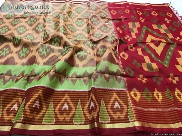 elegant Kanchi light weight ikkat silk cotton sarees available