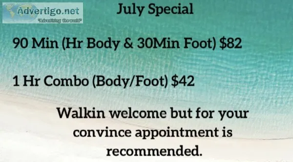 July Massage Special
