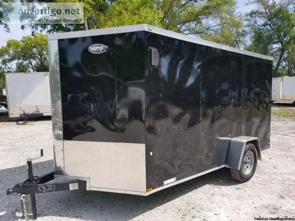 7 x 12 Premium Enclosed Cargo Trailer WDexter Axles and 4in Fram